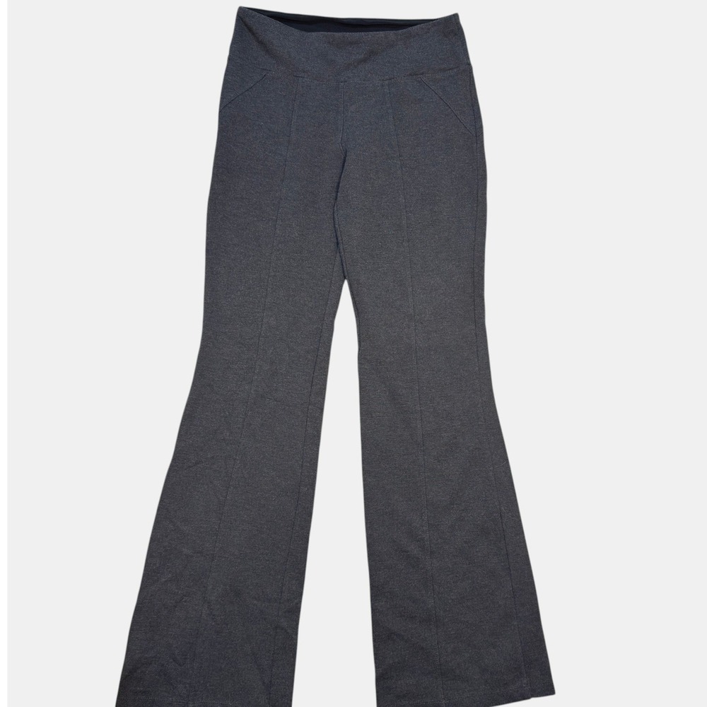 Ruby Ribbon Flare Pants Small Womens Seam Detail Charcoal Gray